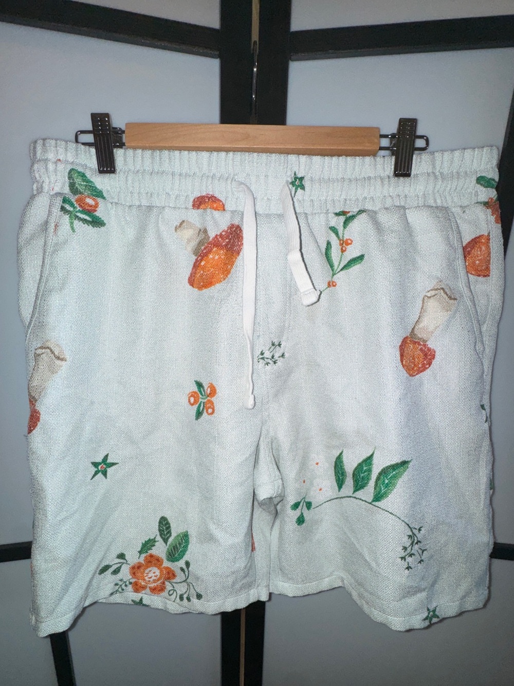 MALIBU Men's Floral & Mushroom Print Drawstring Shorts